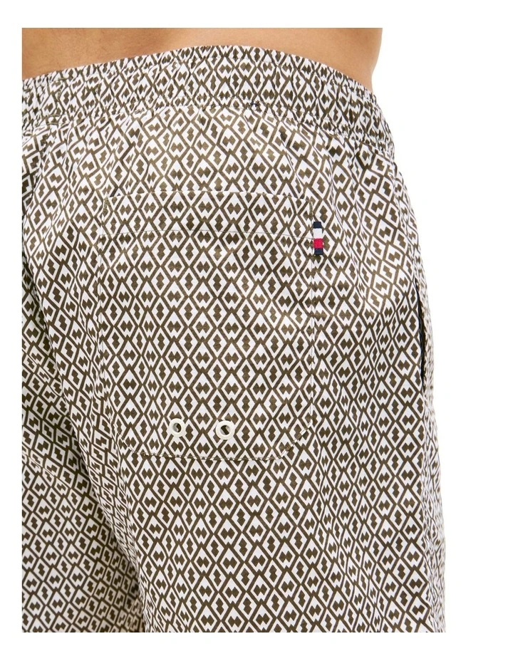 Print Mid Length Swim Trunk in Green image 4