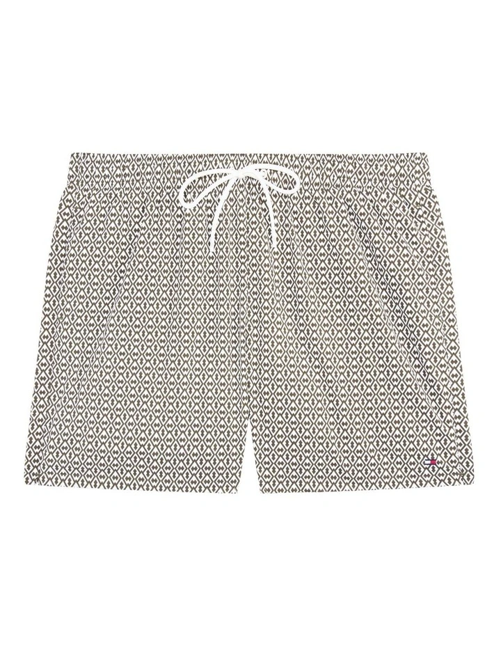 Print Mid Length Swim Trunk in Green image 5