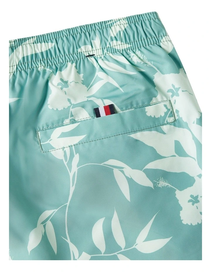Original Print Mid Length Swim Shorts in Green image 5