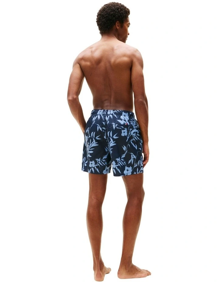 Original Print Mid Length Swim Shorts in Blue image 2