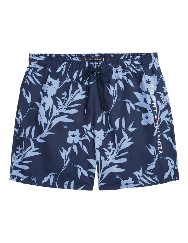 Original Print Mid Length Swim Shorts in Blue image 5
