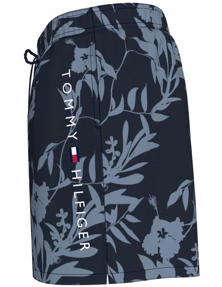 Original Print Mid Length Swim Shorts in Blue image 6