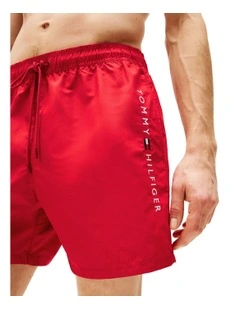 Original Drawstring Mid Length Swim Shorts in Red