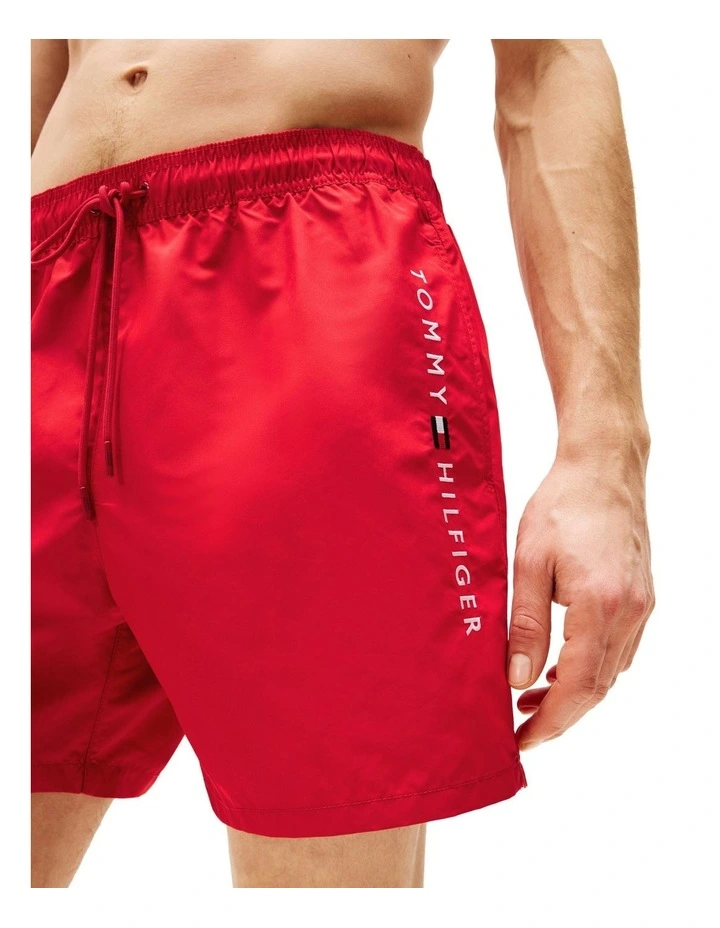 Original Drawstring Mid Length Swim Shorts in Red image 1