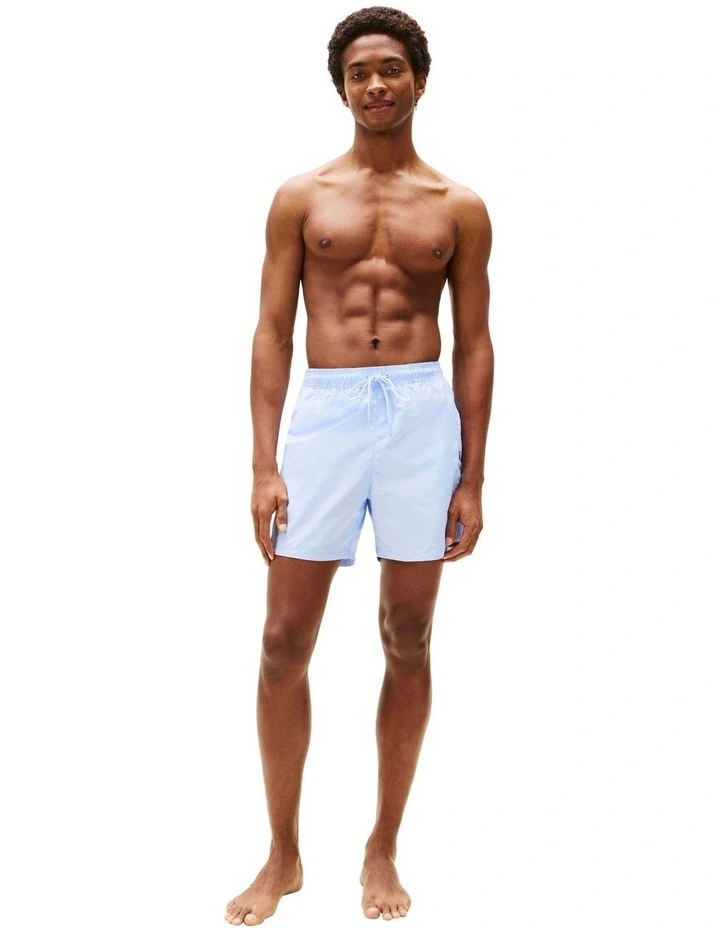 Original Drawstring Mid Length Swim Shorts in Blue image 3