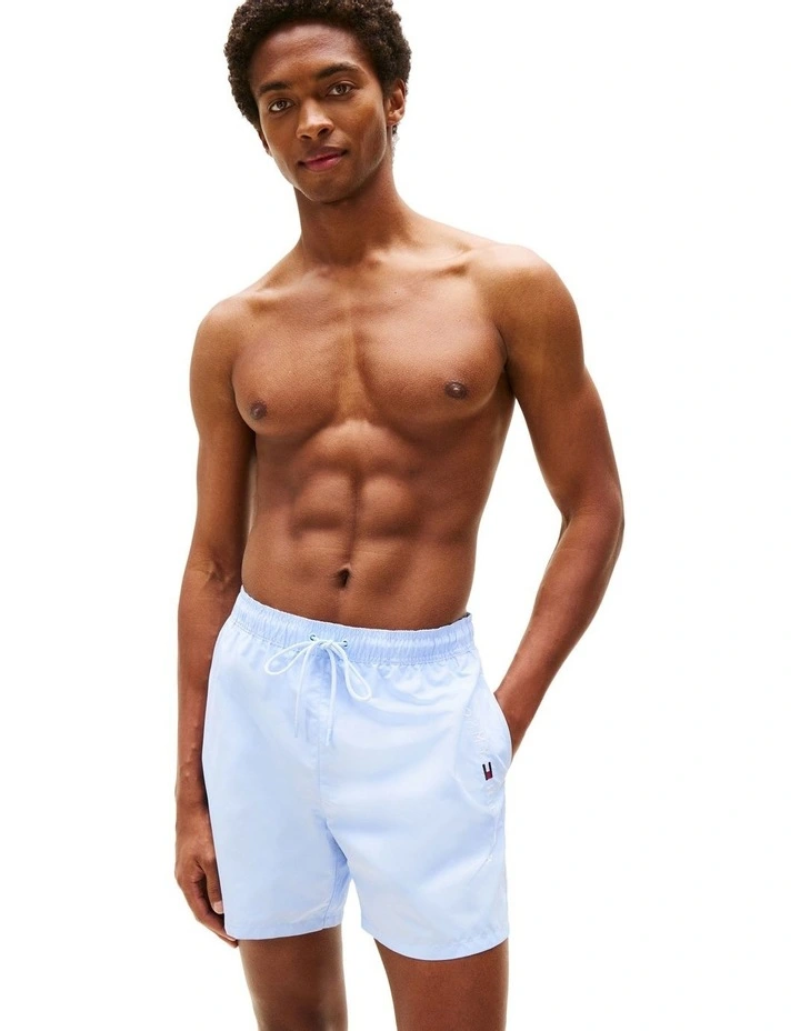 Original Drawstring Mid Length Swim Shorts in Blue image 4