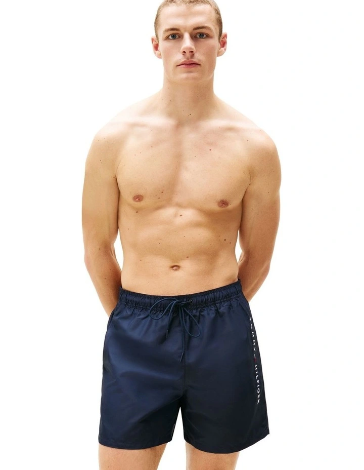 Original Drawstring Mid Length Swim Shorts in Navy image 4
