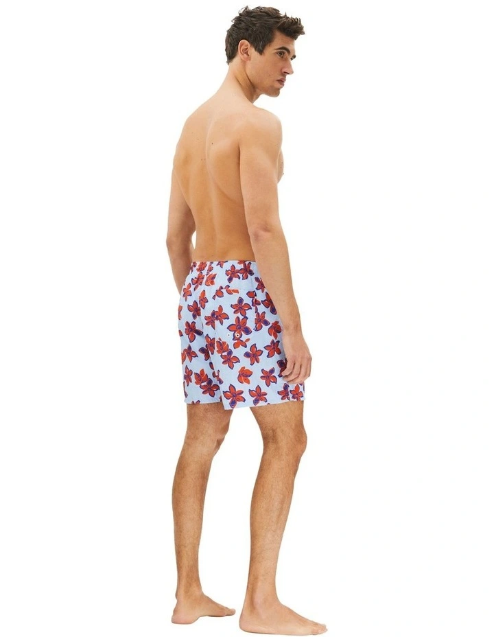 Print Mid Length Swim Trunk in Blue image 2