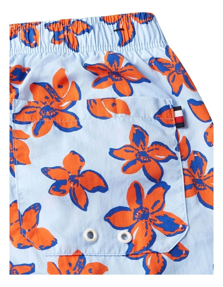 Print Mid Length Swim Trunk in Blue image 5