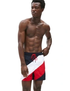 Medium Diagonal Swim Short in Navy