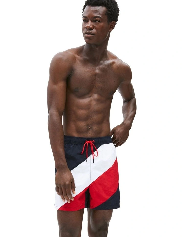 Medium Diagonal Swim Short in Navy image 1