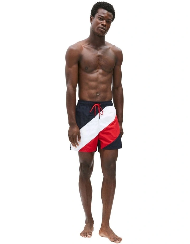 Medium Diagonal Swim Short in Navy image 3