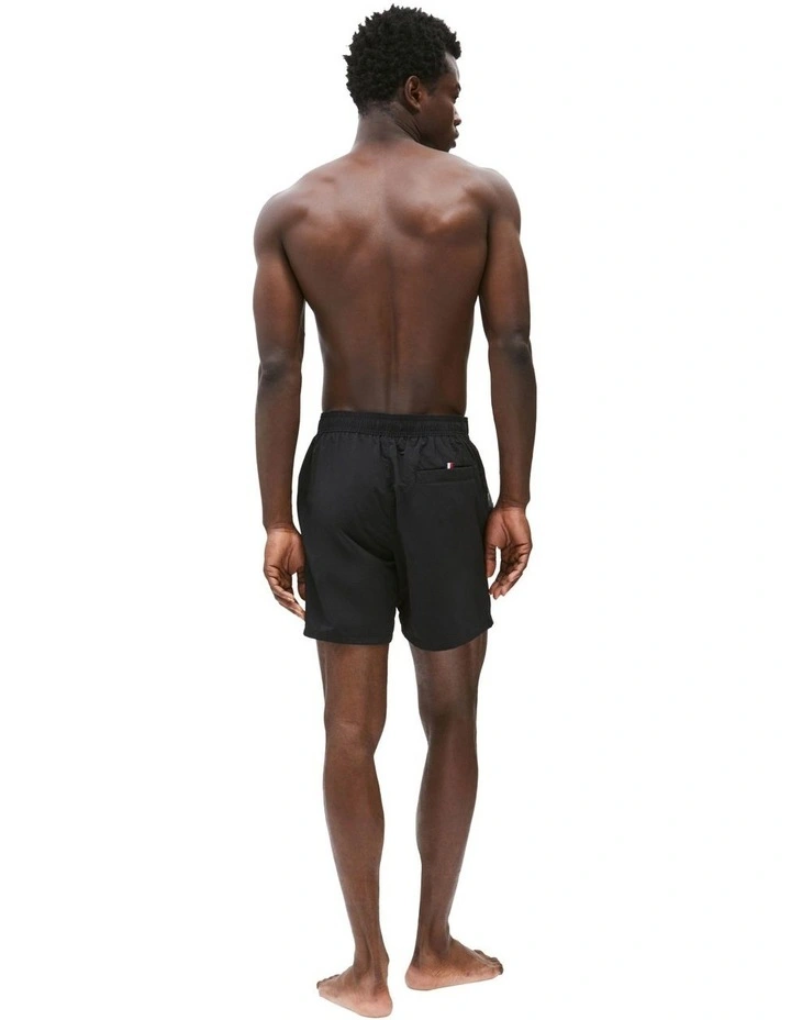Flag Mid Length Swim Short in Black image 2