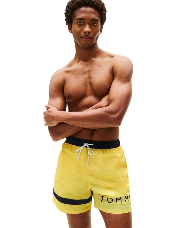Mid Length Swim Trunks in Yellow image 1