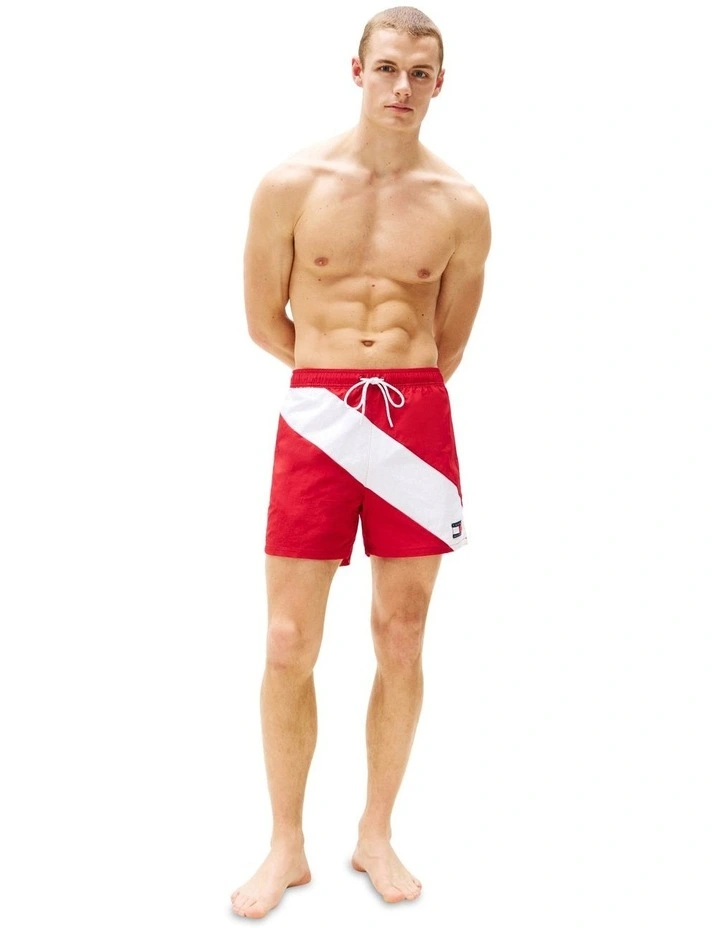 Mid Length Swim Trunks in Red image 4