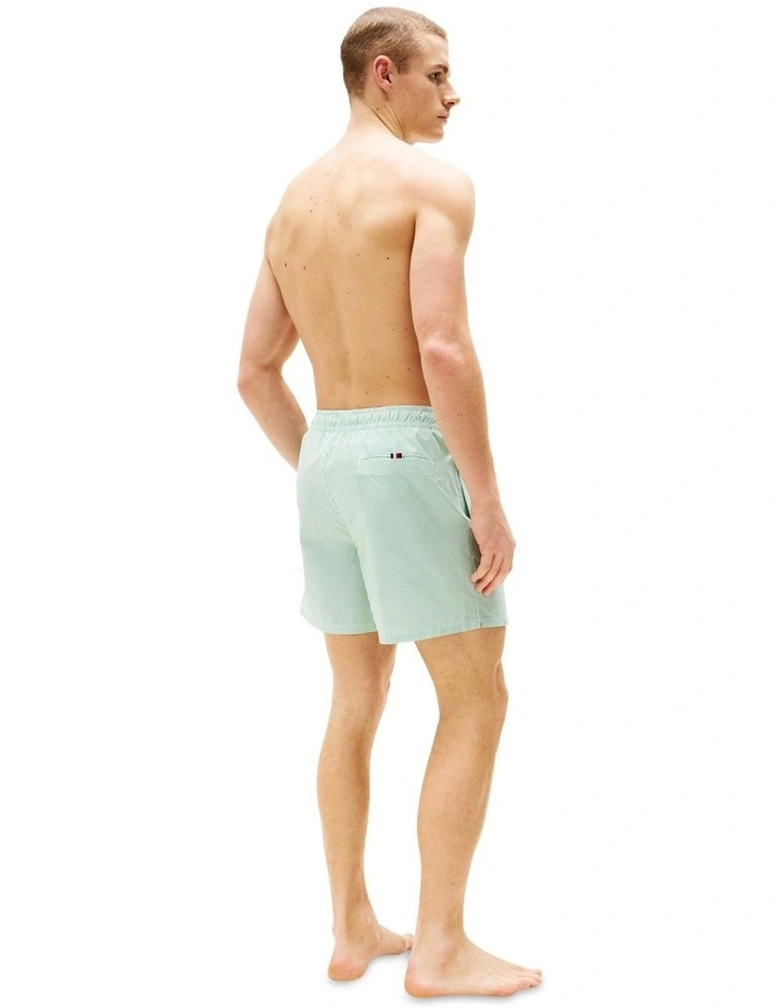 Original Stripe Mid Length Swim Shorts in Green image 2