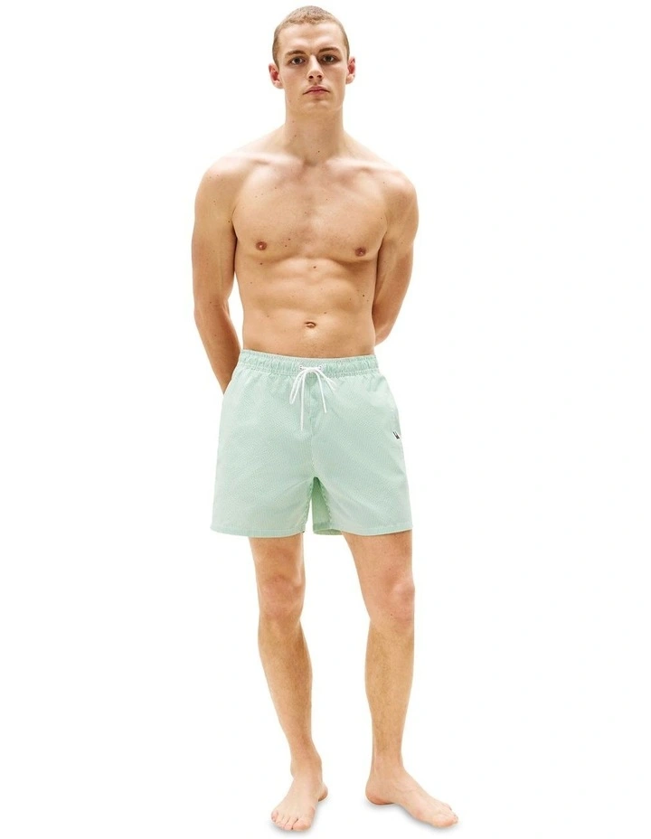 Original Stripe Mid Length Swim Shorts in Green image 4