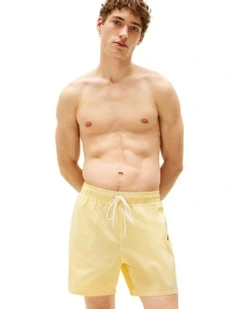 Original Stripe Mid Length Swim Shorts in Yellow