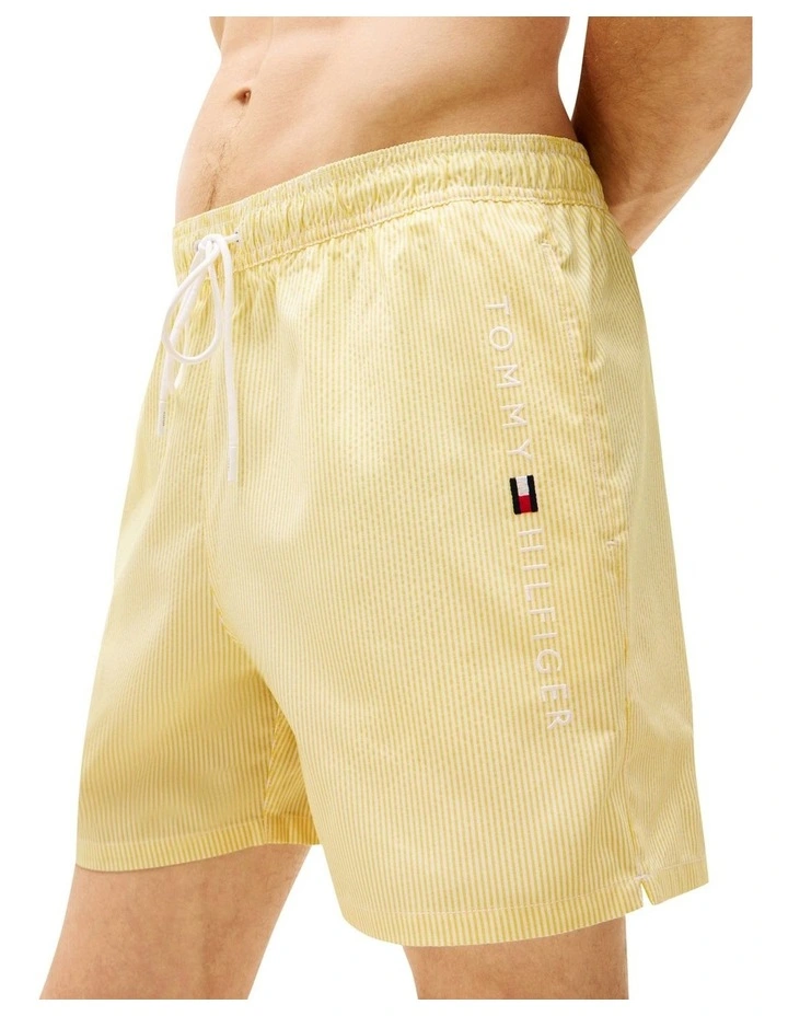 Original Stripe Mid Length Swim Shorts in Yellow image 3