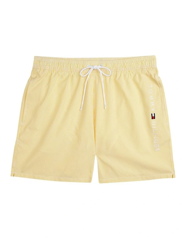 Original Stripe Mid Length Swim Shorts in Yellow image 5