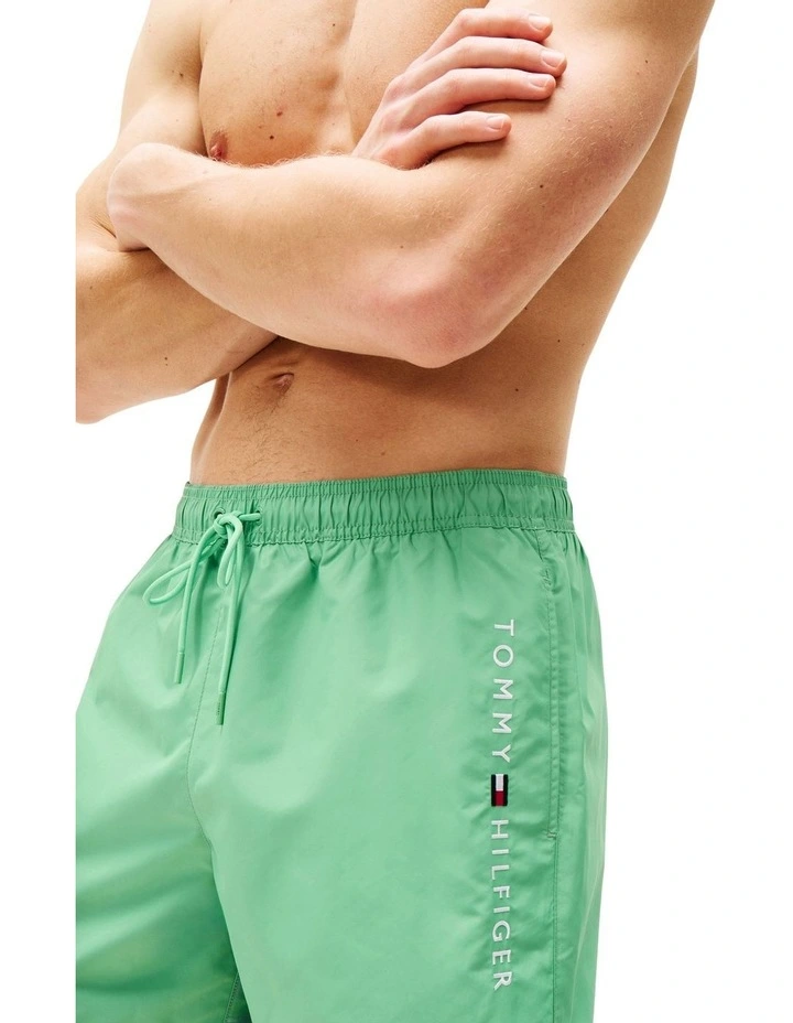 Original Drawstring Mid Length Swim Shorts in Green image 4
