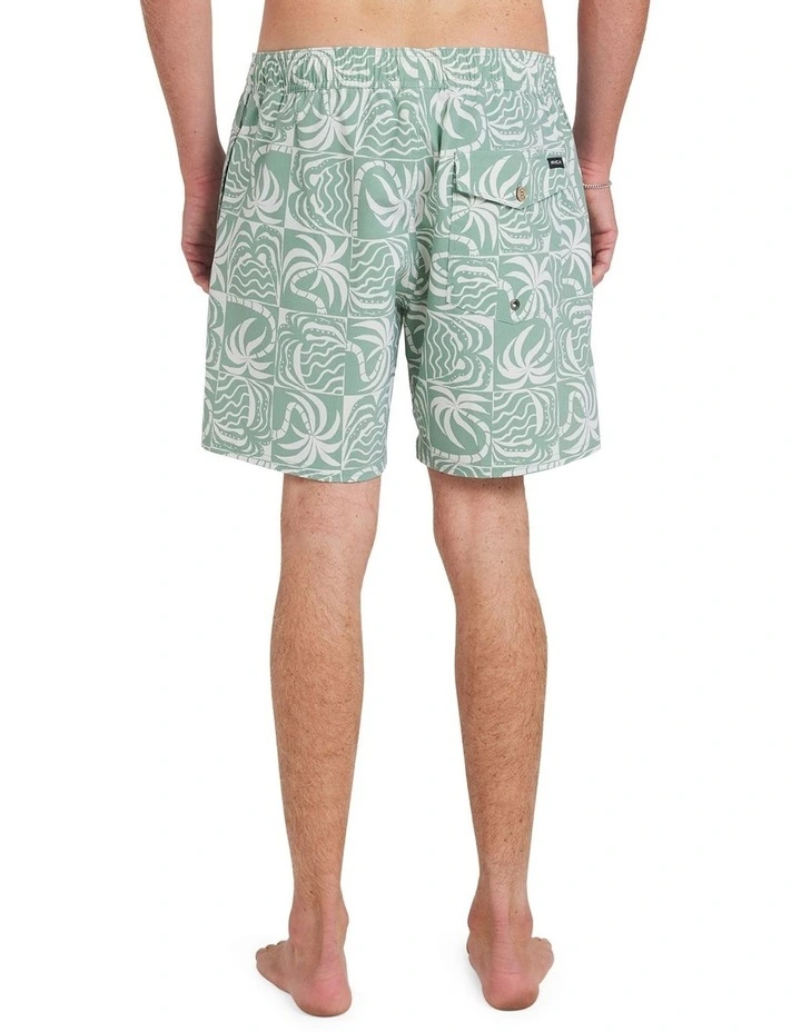 Exotica Print Elastic Boardshort in Green image 2