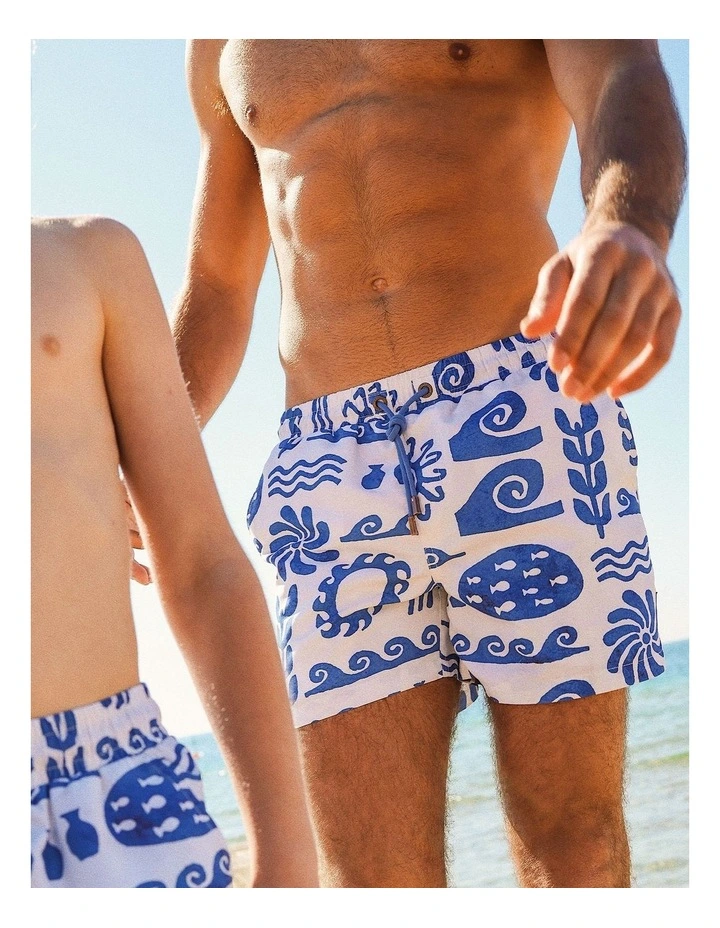 Greek Yoghurt Swim Shorts in White image 5