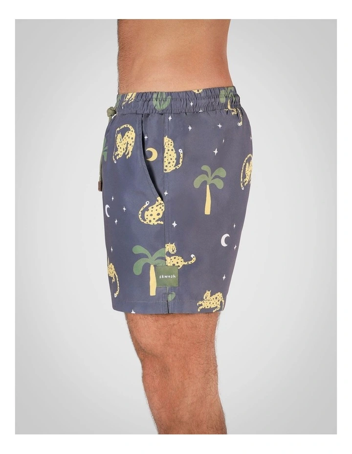 Leopard Nights Swim Shorts in Charcoal image 2