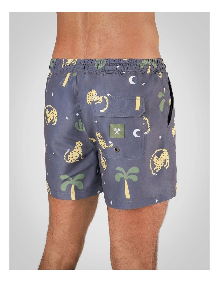 Leopard Nights Swim Shorts in Charcoal image 3