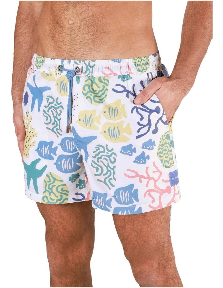 Reef Ruckus Swim Shorts in White image 1