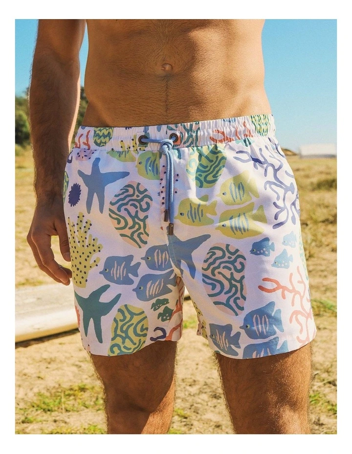 Reef Ruckus Swim Shorts in White image 4