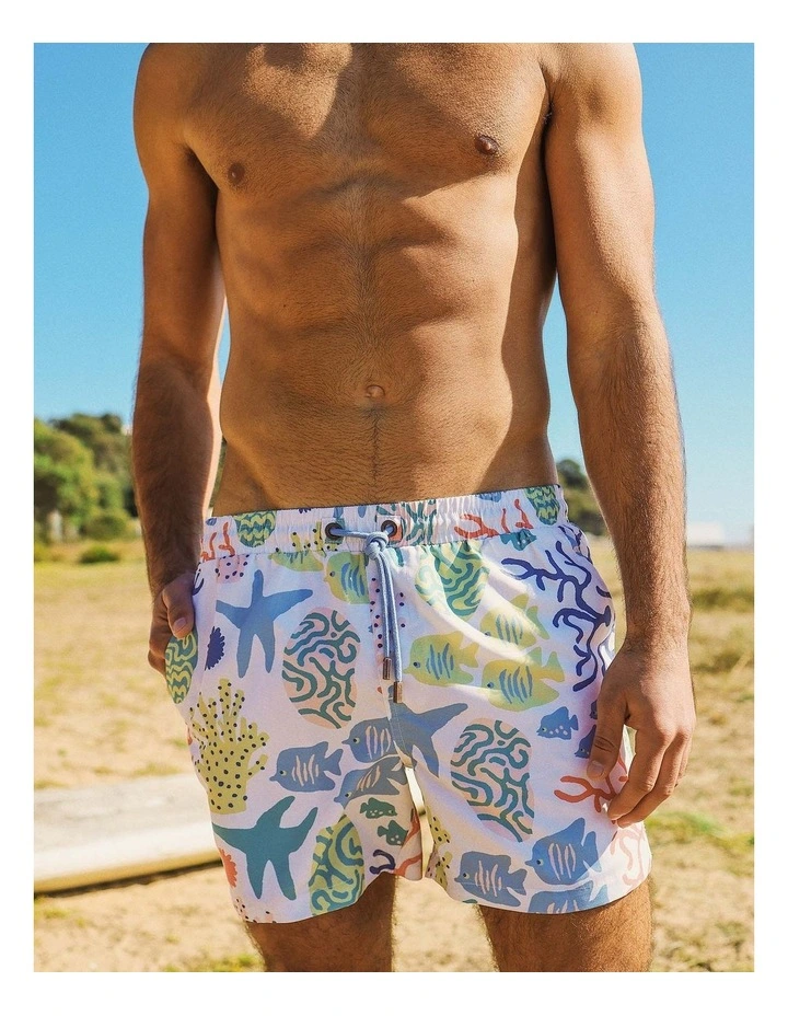 Reef Ruckus Swim Shorts in White image 5