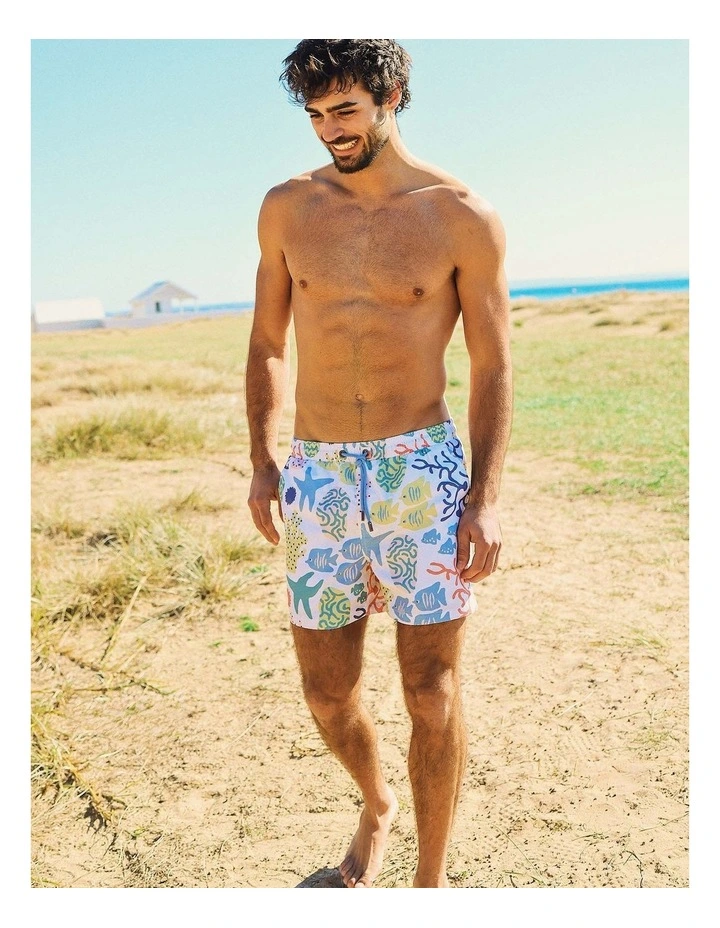 Reef Ruckus Swim Shorts in White image 6