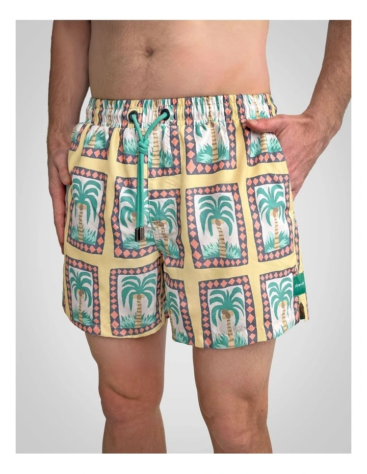 Palm Reader Swim Shorts In Mustard image 1
