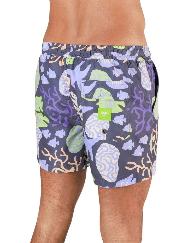 Coral Chaos Swim Shorts in Charcoal image 2