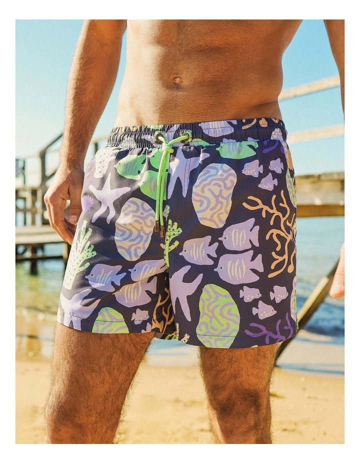 Coral Chaos Swim Shorts in Charcoal image 4