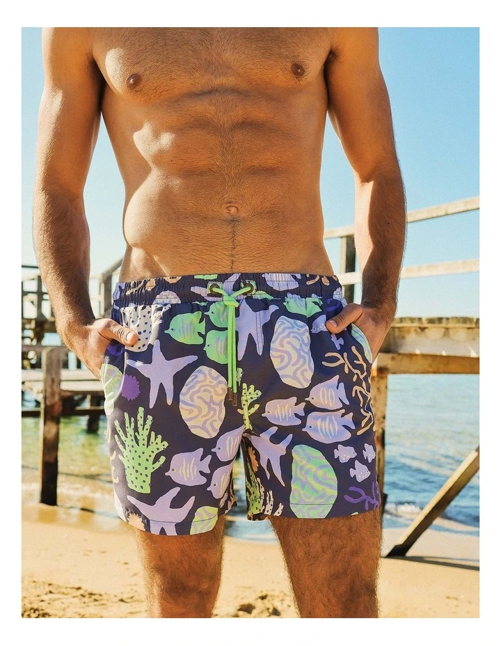 Coral Chaos Swim Shorts in Charcoal image 5