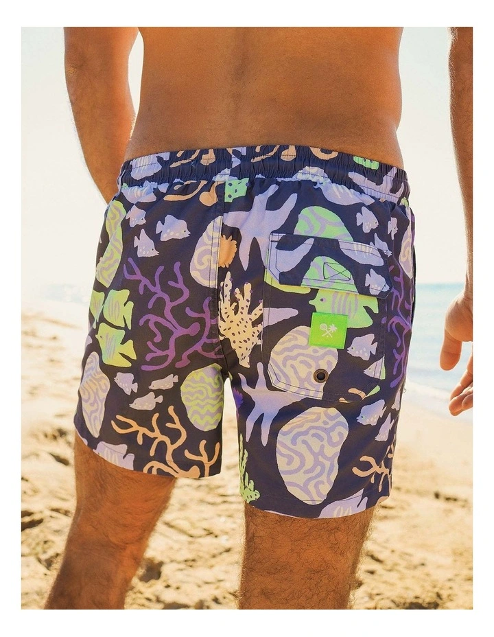 Coral Chaos Swim Shorts in Charcoal image 6