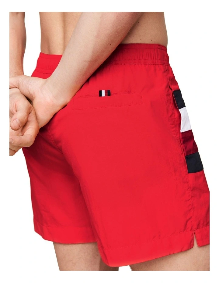 Flag Mid Length Swim Shorts in Red image 3