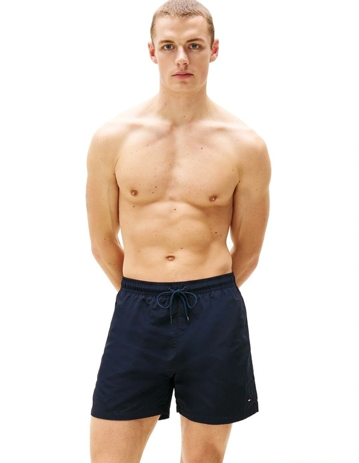 Essential Mid Length Swim Shorts in Navy image 2