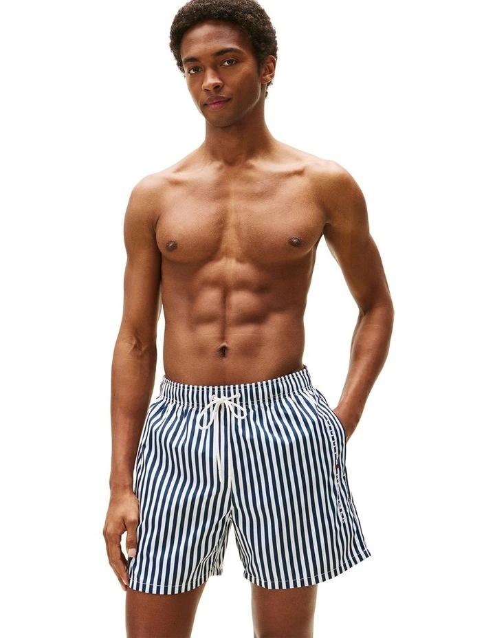 Medium Drawstring Print Shorts in Navy image 1