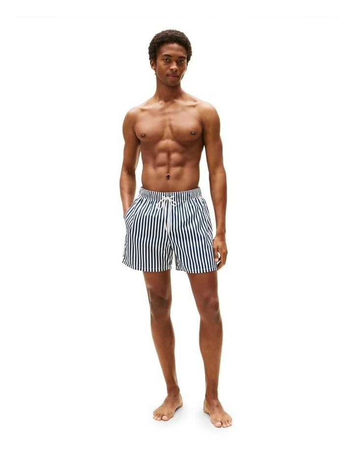 Medium Drawstring Print Shorts in Navy image 4