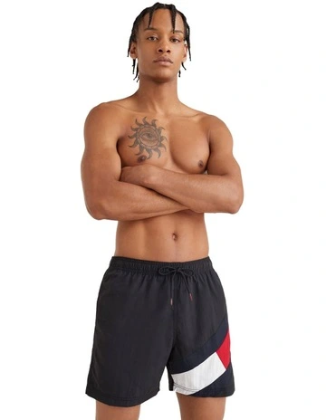 Solid Flag Swimshorts in Black