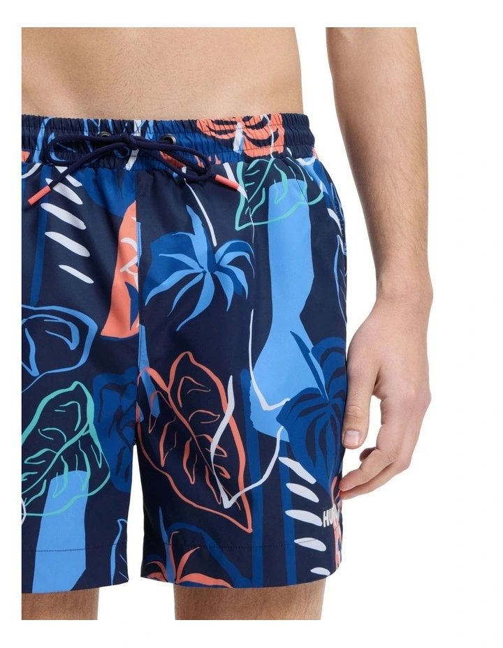 Calala Swim Shorts in Dark Blue Tropical Print image 3