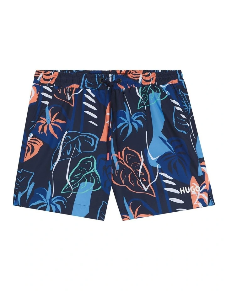 Calala Swim Shorts in Dark Blue Tropical Print image 4