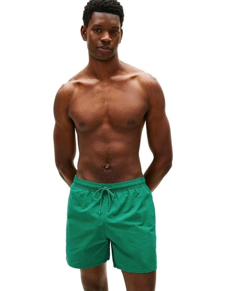Essential Mid Length Swim Shorts in Green image 1