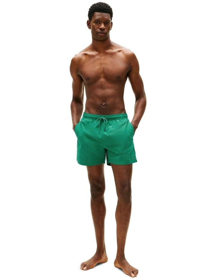 Essential Mid Length Swim Shorts in Green image 4