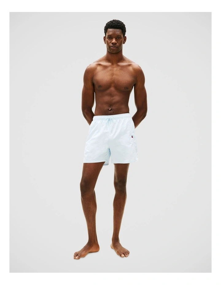 Original Logo Mid Length Swim Shorts in Blue image 3