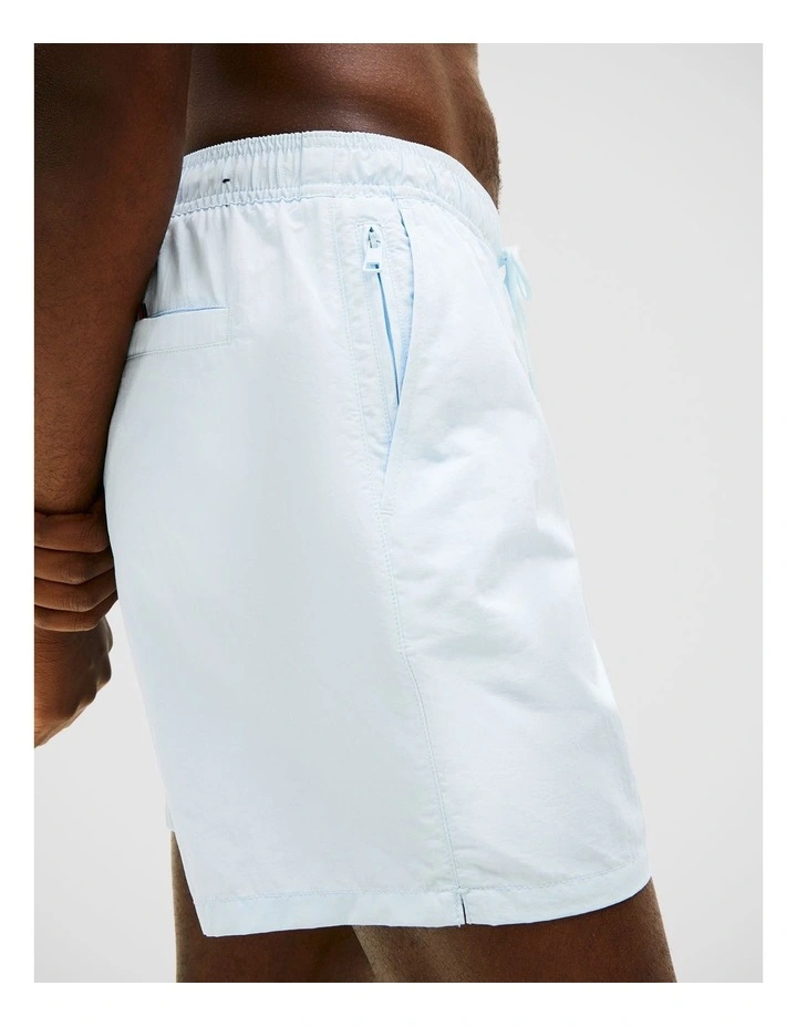 Original Logo Mid Length Swim Shorts in Blue image 4