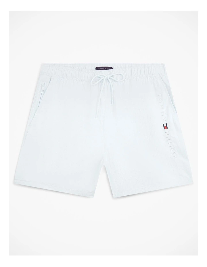 Original Logo Mid Length Swim Shorts in Blue image 7
